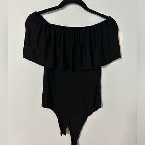 This is FashionNova Off-the-Shoulder Black Bodysuit!